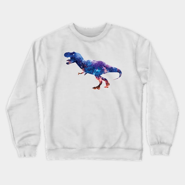 Galaxy T-Rex Abstract Dinosaur Crewneck Sweatshirt by polandrich